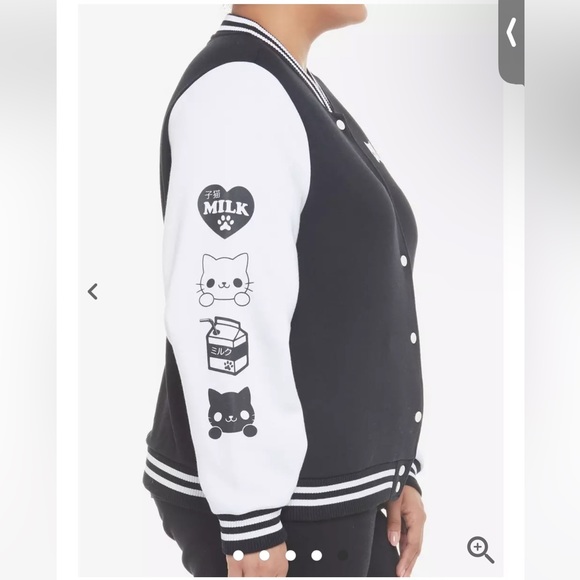 Hot Topic Kitten Milk Black Varsity Jacket - Picture 5 of 6